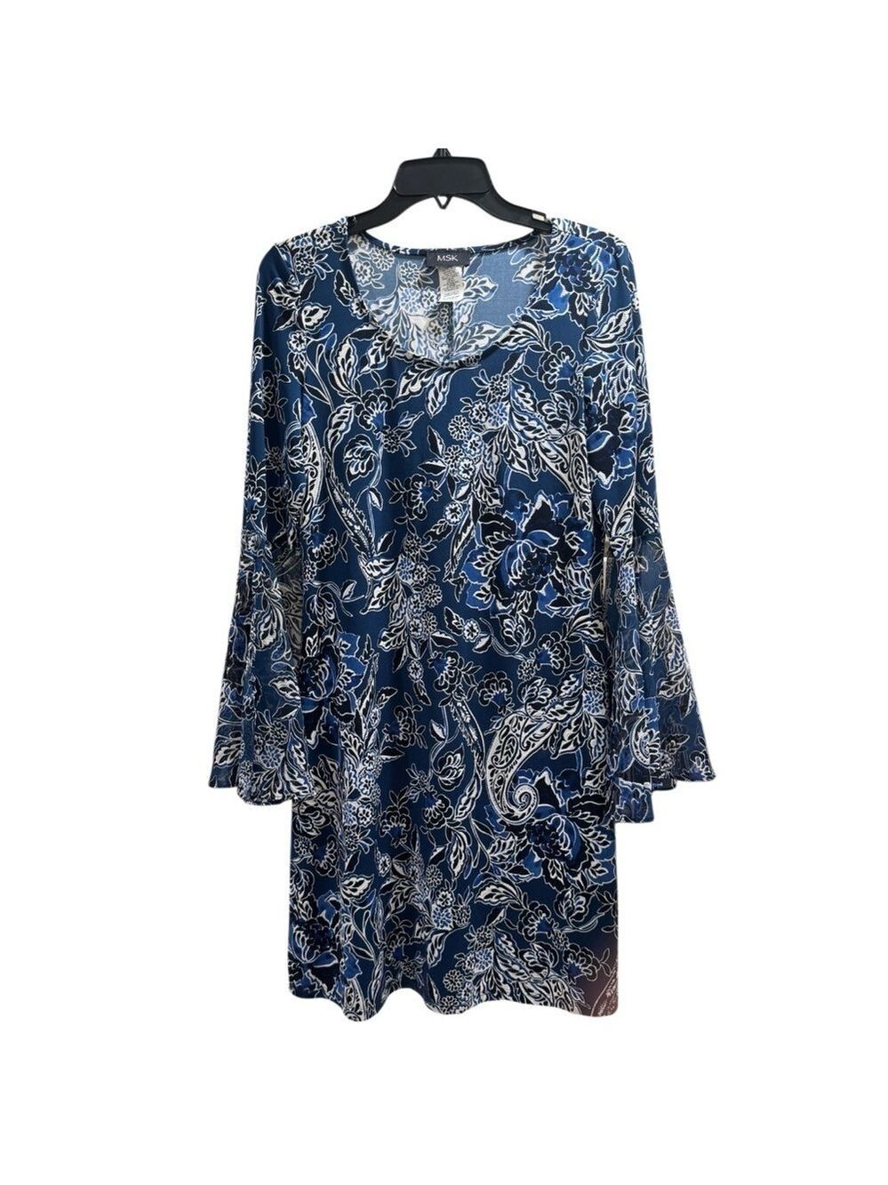 MSK Floral Bell Sleeve Dress - Women's Size Small